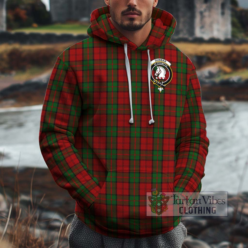 Dunbar Tartan Cotton Hoodie with Family Crest Pullover Hoodie XS - Tartan Vibes Clothing