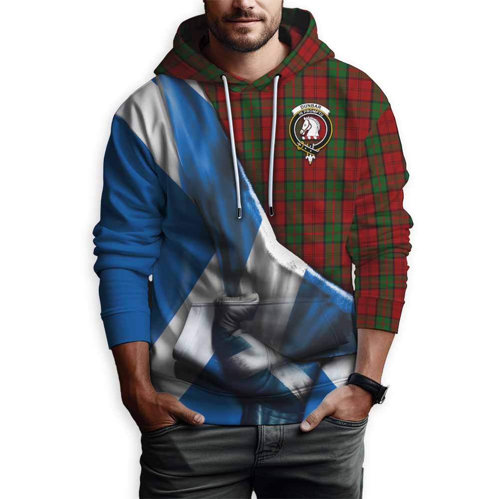 Tartan Vibes Clothing Dunbar Tartan Hoodie with Family Crest Scotland Patriotic Style