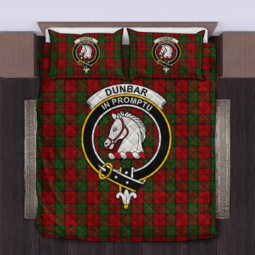 Dunbar Tartan Quilt Bed Set with Family Crest