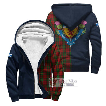 Dunbar Tartan Sherpa Hoodie Alba with Scottish Lion Royal Arm Half Style