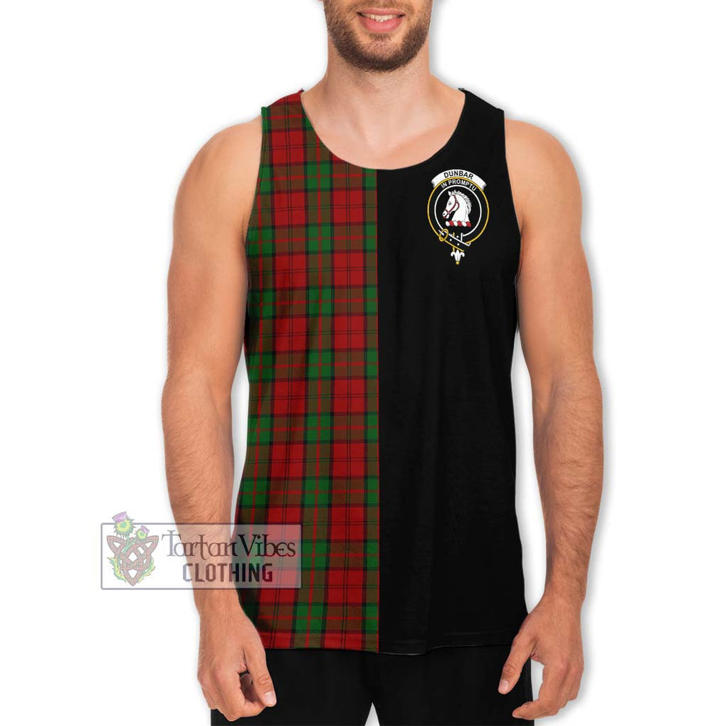 Dunbar Tartan Men's Tank Top with Family Crest and Half Of Me Style Men - Tartanvibesclothing Shop