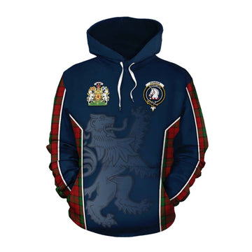 Dunbar Tartan Cotton Hoodie with Family Crest and Lion Rampant Vibes Sport Style