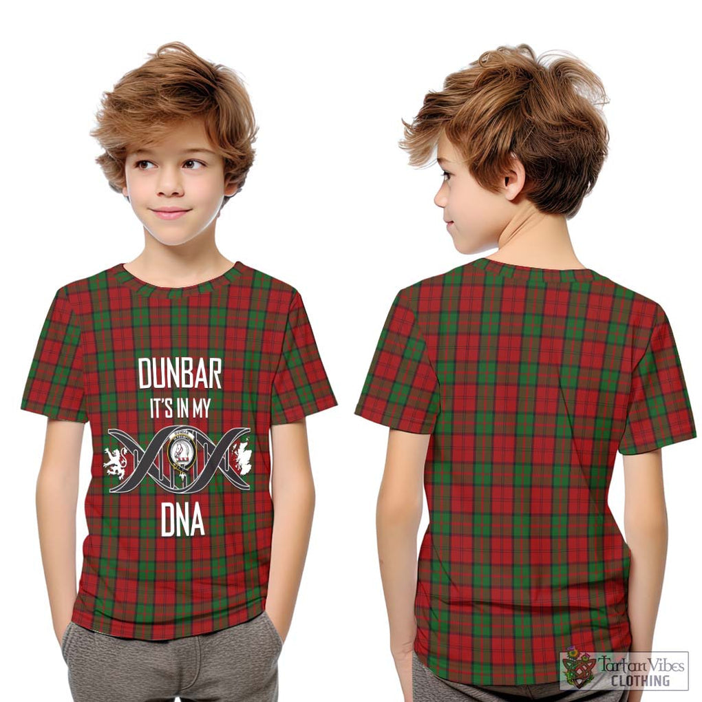 Dunbar Tartan Kid T-Shirt with Family Crest DNA In Me Style Youth XL Size14 - Tartanvibesclothing Shop