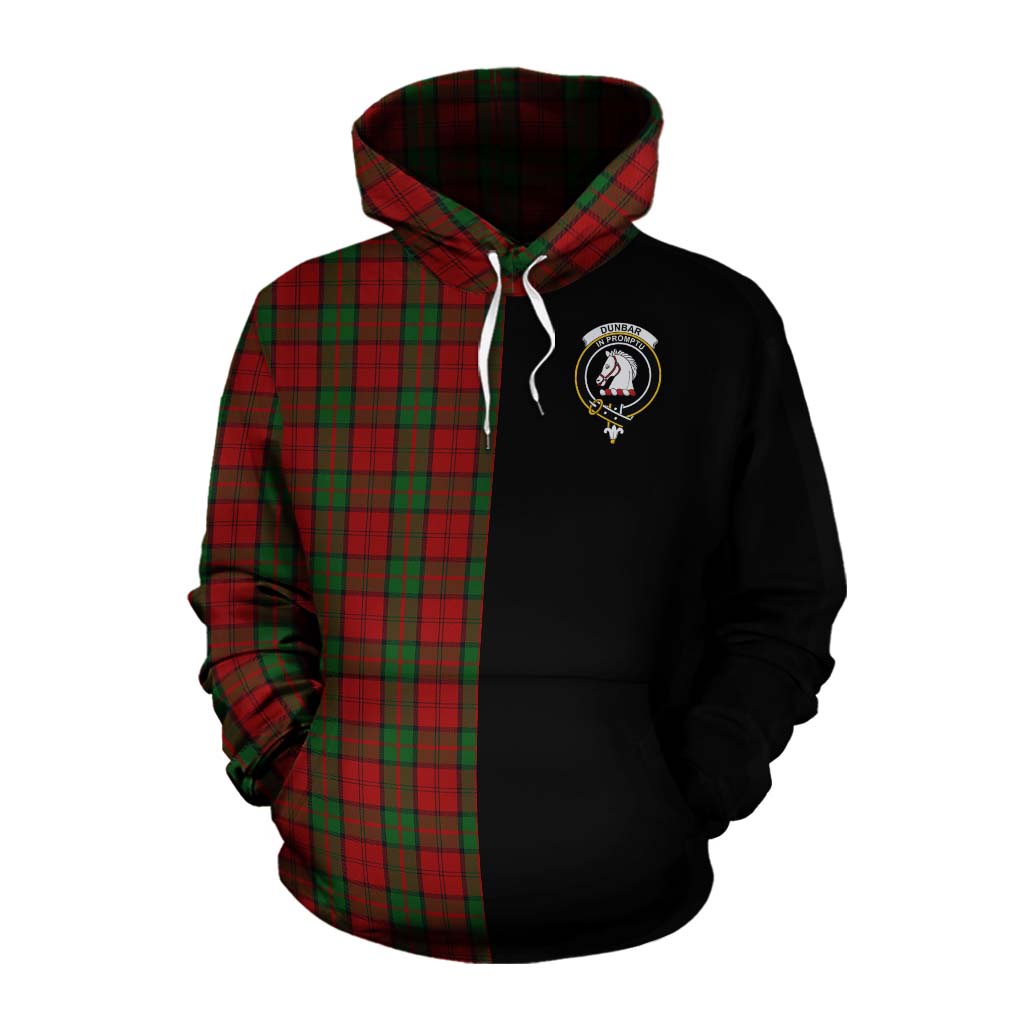 Tartan Vibes Clothing Dunbar Tartan Cotton Hoodie with Family Crest and Half Of Me Style