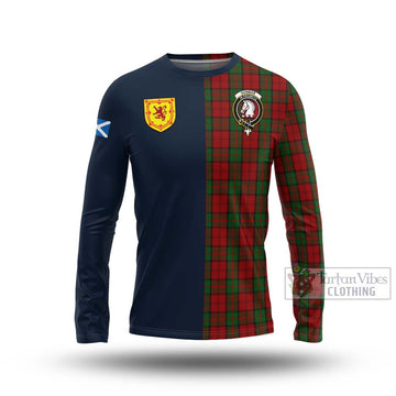 Dunbar Tartan Long Sleeve T-Shirt Alba with Scottish Lion Royal Arm Half Style