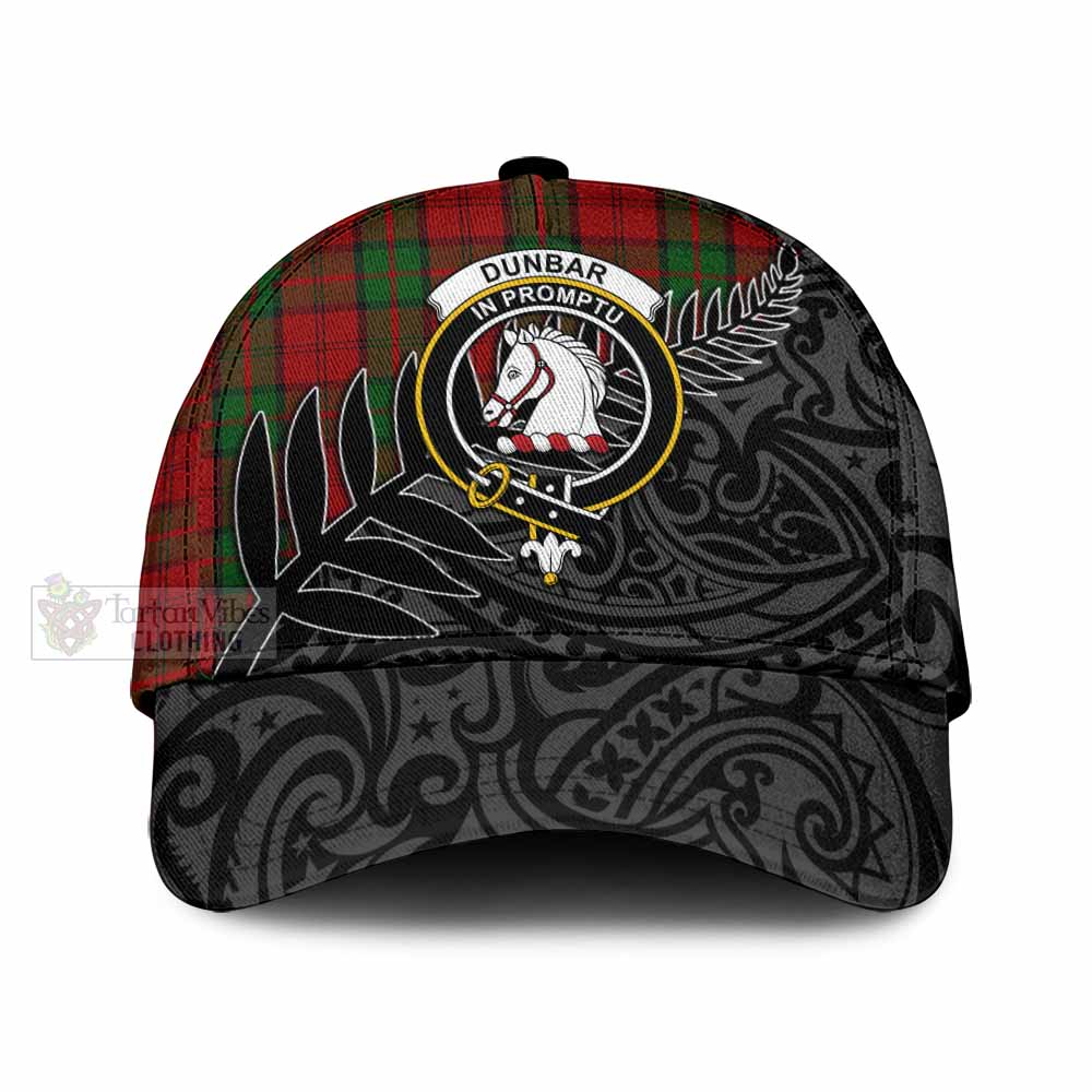 Tartan Vibes Clothing Dunbar Tartan Classic Cap with New Zealand Silver Fern Half Style