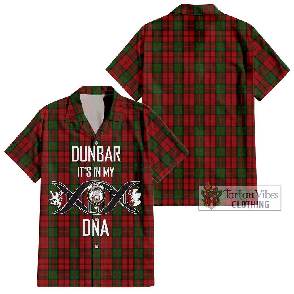 Dunbar Tartan Short Sleeve Button Shirt with Family Crest DNA In Me Style Kid - Tartanvibesclothing Shop