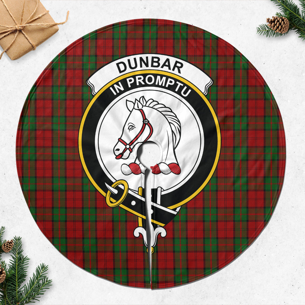 Dunbar Tartan Christmas Tree Skirt with Family Crest - Tartanvibesclothing