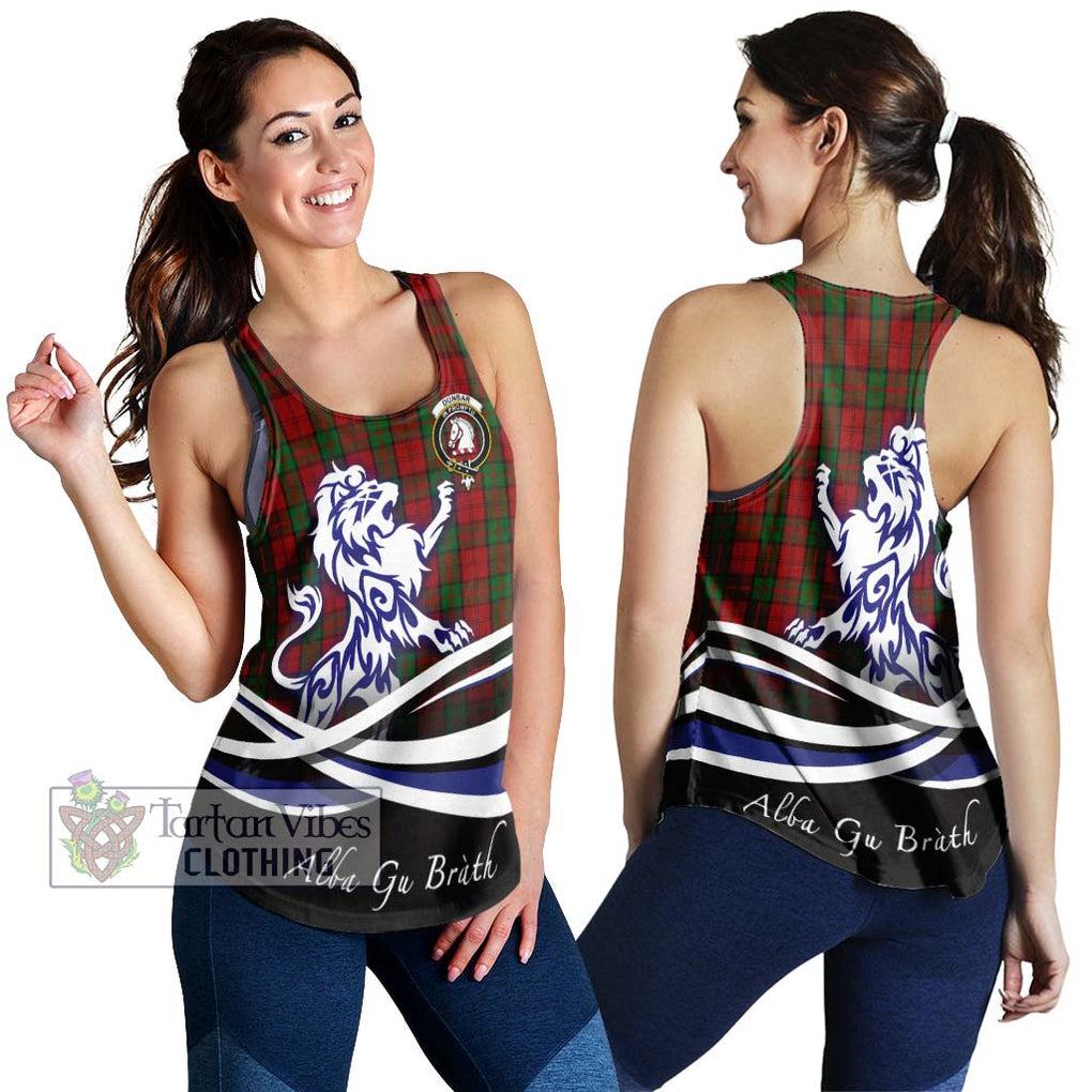 Dunbar Tartan Women's Racerback Tanks with Alba Gu Brath Regal Lion Emblem 4XL - Tartanvibesclothing Shop