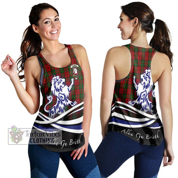 Dunbar Tartan Women's Racerback Tanks with Alba Gu Brath Regal Lion Emblem