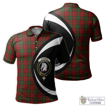 Dunbar Tartan Men's Polo Shirt with Family Crest Circle Style