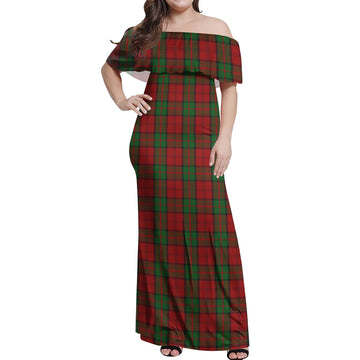 Dunbar Tartan Off Shoulder Long Dress