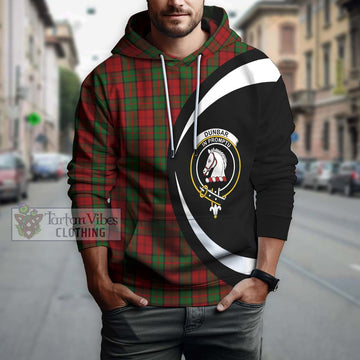 Dunbar Tartan Hoodie with Family Crest Circle Style