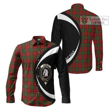 Dunbar Tartan Long Sleeve Button Up with Family Crest Circle Style