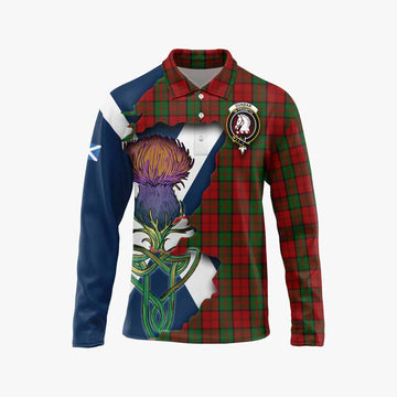 Dunbar Tartan Family Crest Long Sleeve Polo Shirt Scottish Thistle Celtic Inspired Unisex - Tartan Vibes Clothing