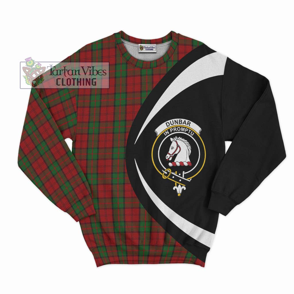 Dunbar Tartan Sweatshirt with Family Crest Circle Style Unisex - Tartan Vibes Clothing