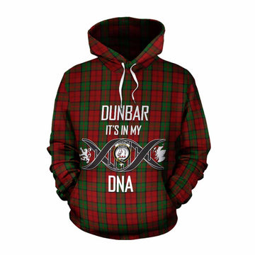 Dunbar Tartan Cotton Hoodie with Family Crest DNA In Me Style