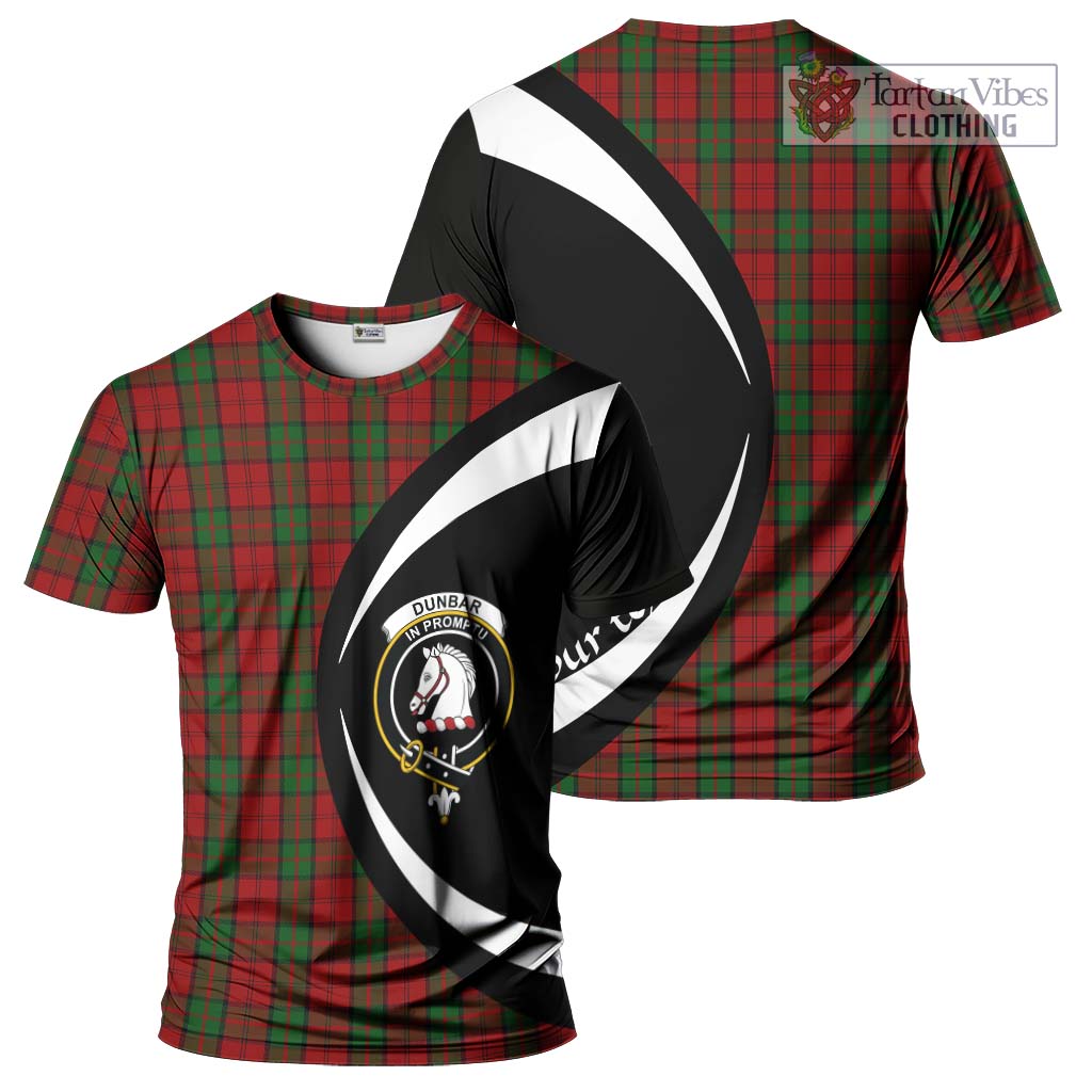 Tartan Vibes Clothing Dunbar Tartan T-Shirt with Family Crest Circle Style