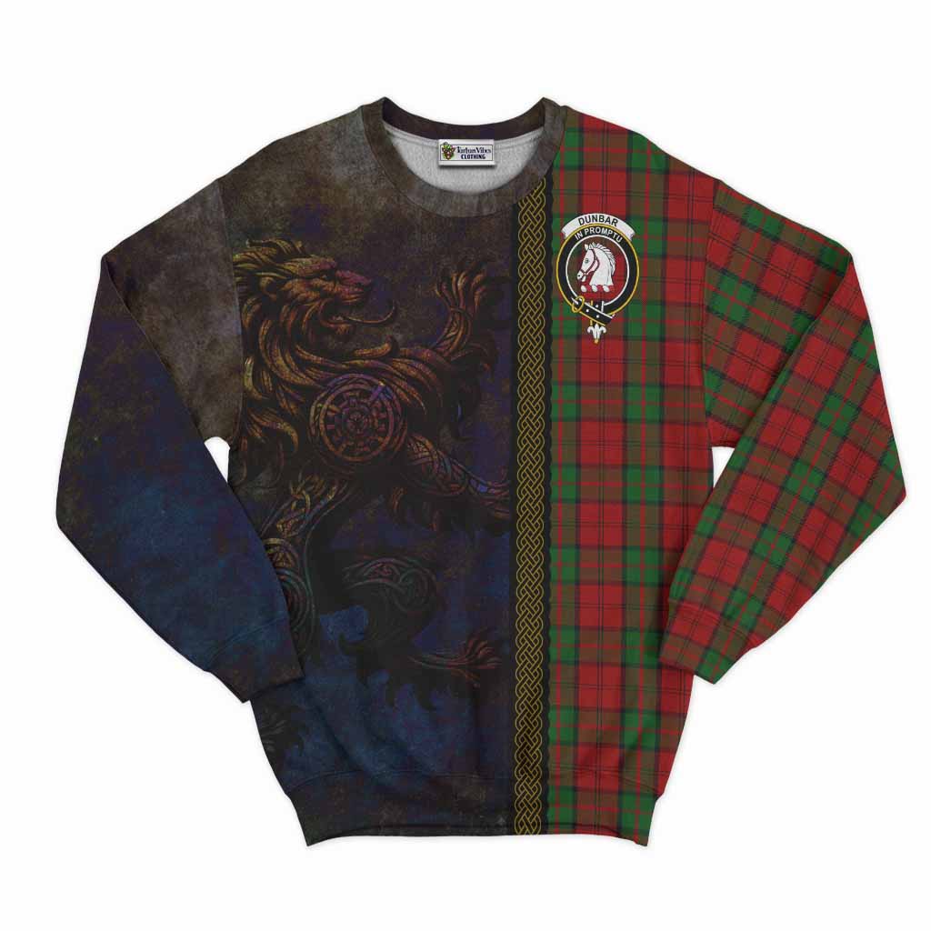 Dunbar Tartan Family Crest Sweatshirt Alba Gu Brath Be Brave Lion Ancient Style Unisex - Tartan Vibes Clothing
