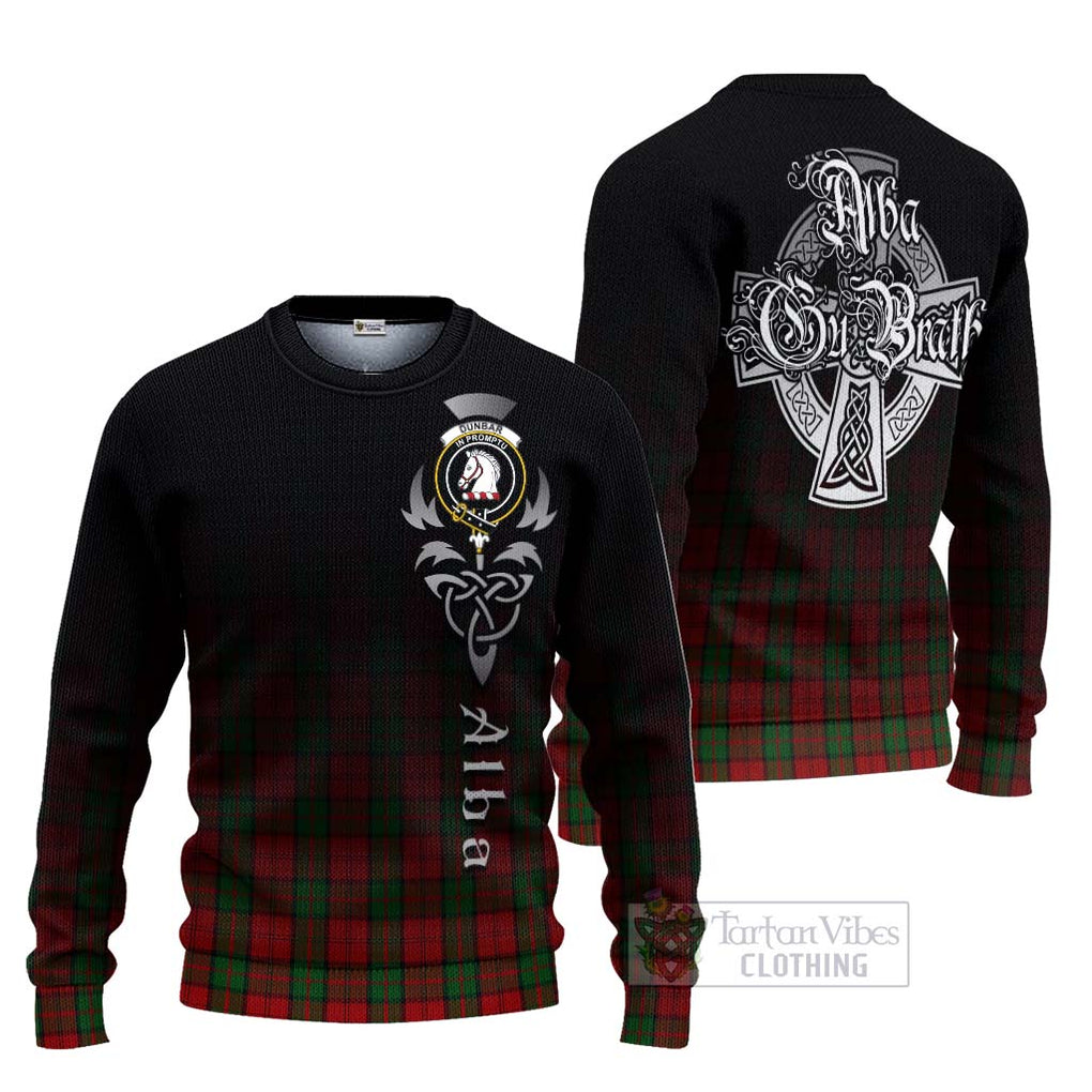 Tartan Vibes Clothing Dunbar Tartan Knitted Sweater Featuring Alba Gu Brath Family Crest Celtic Inspired