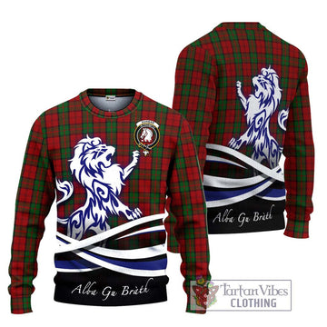 Dunbar Tartan Ugly Sweater with Alba Gu Brath Regal Lion Emblem