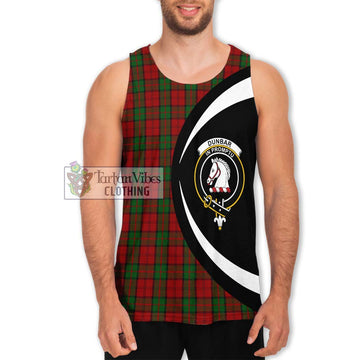 Dunbar Tartan Men's Tank Top with Family Crest Circle Style