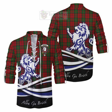 Dunbar Tartan Ghillie Kilt Shirt with Alba Gu Brath Regal Lion Emblem