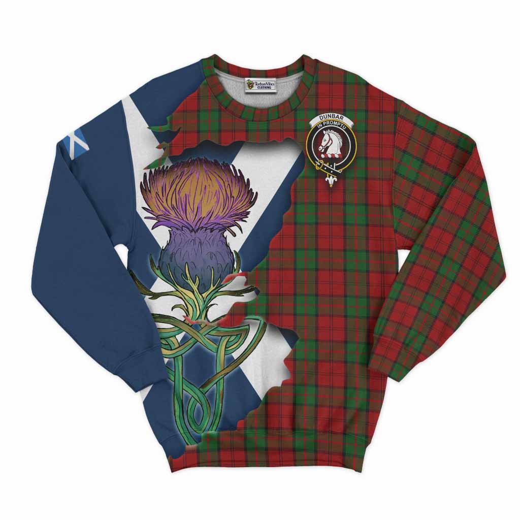 Dunbar Tartan Family Crest Sweatshirt Scottish Thistle Celtic Inspired Unisex - Tartan Vibes Clothing