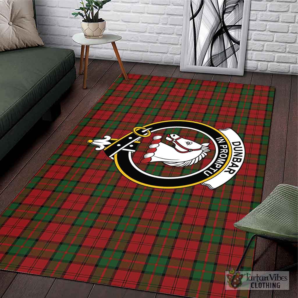 Tartan Vibes Clothing Dunbar Tartan Area Rug with Family Crest