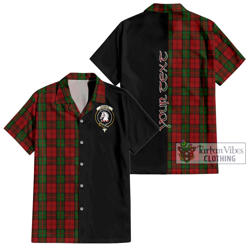 Dunbar Tartan Short Sleeve Button Shirt with Family Crest and Half Of Me Style Kid - Tartanvibesclothing Shop