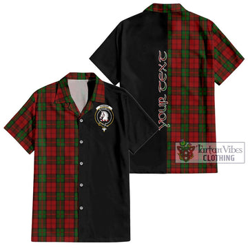 Dunbar Tartan Short Sleeve Button Shirt with Family Crest and Half Of Me Style