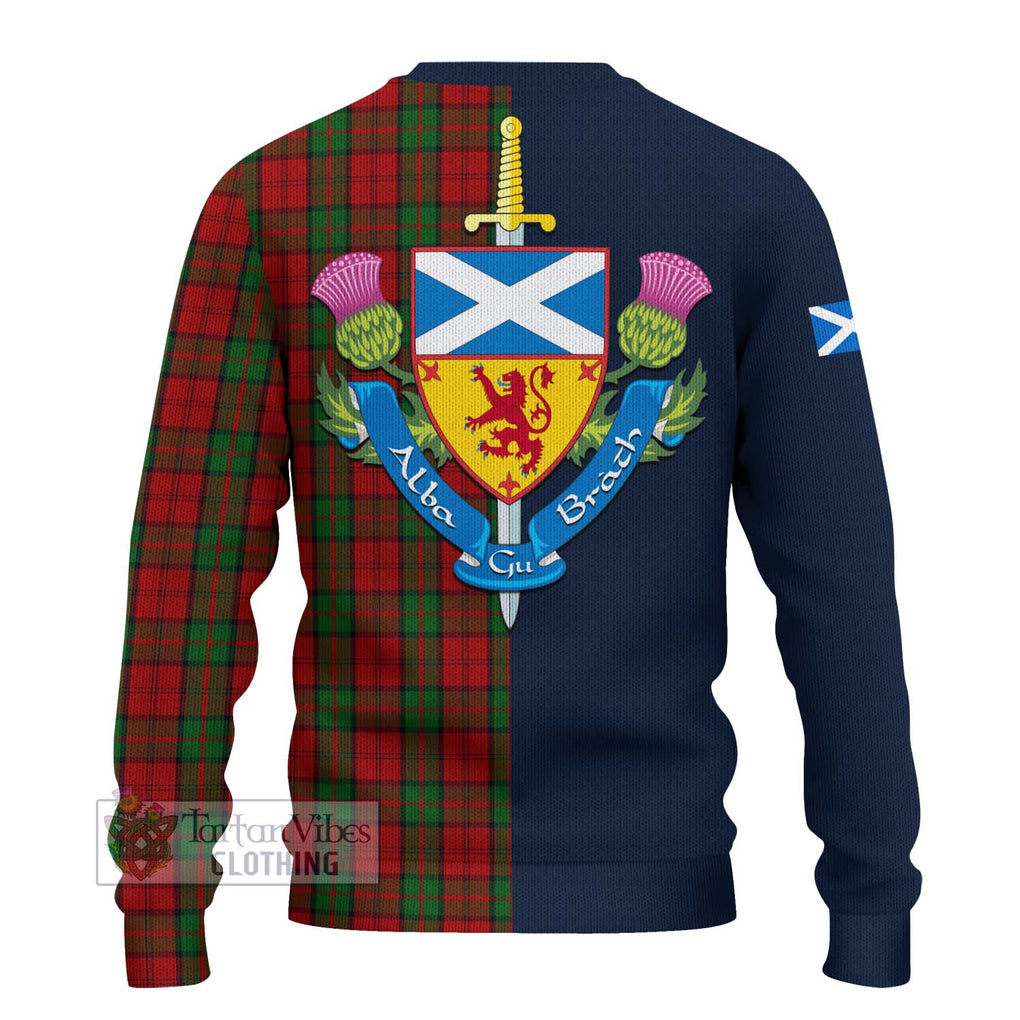 Tartan Vibes Clothing Dunbar Tartan Knitted Sweater with Scottish Lion Royal Arm Half Style