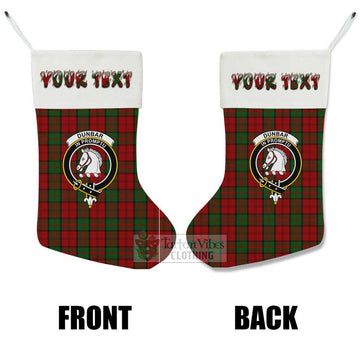 Dunbar Tartan Family Crest Christmas Stocking with Personalized Text