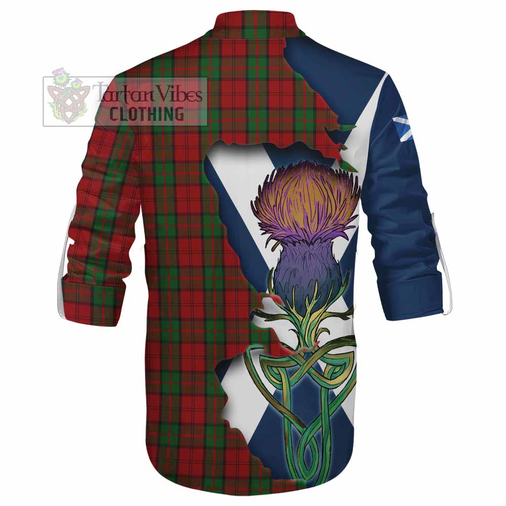 Dunbar Tartan Family Crest Ghillie Kilt Shirt Scottish Thistle Celtic Inspired - Tartan Vibes Clothing