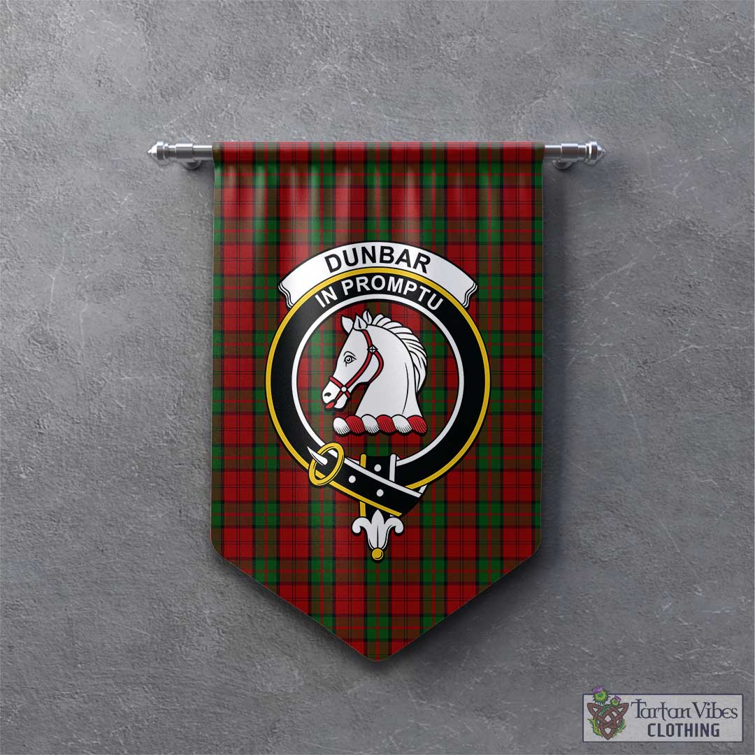 Tartan Vibes Clothing Dunbar Tartan Gonfalon, Tartan Banner with Family Crest