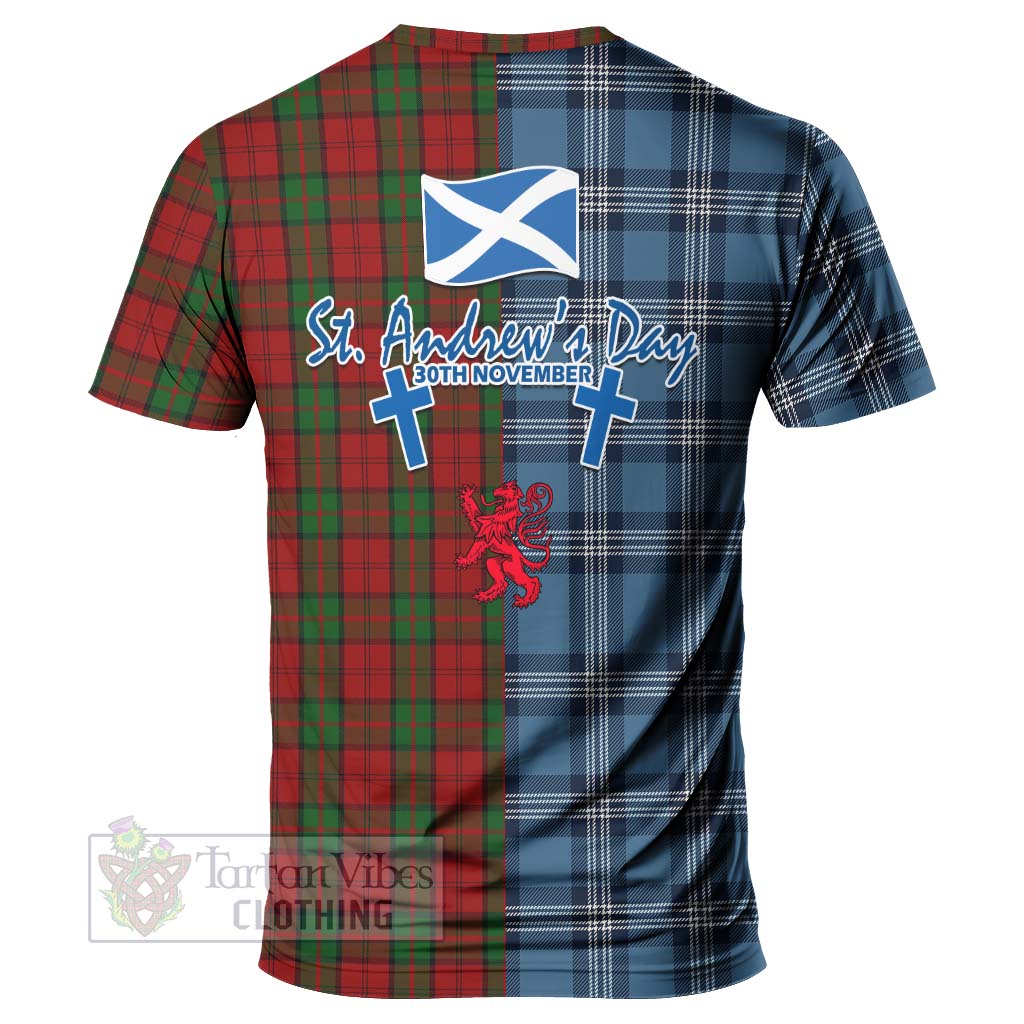 Tartan Vibes Clothing Dunbar Tartan T-Shirt Happy St. Andrew's Day Half Tartan Style