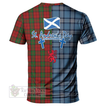 Dunbar Tartan T-Shirt Happy St. Andrew's Day Half Tartan Style