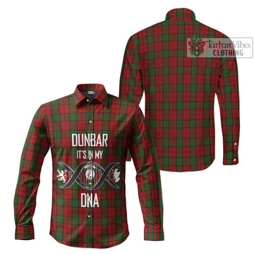 Dunbar Tartan Long Sleeve Button Shirt with Family Crest DNA In Me Style