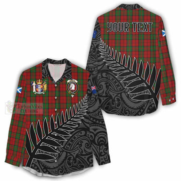 Dunbar Crest Tartan Women's Casual Shirt with New Zealand Silver Fern Half Style