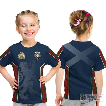 Dunbar Tartan Kid T-Shirt with Family Crest and Lion Rampant Vibes Sport Style