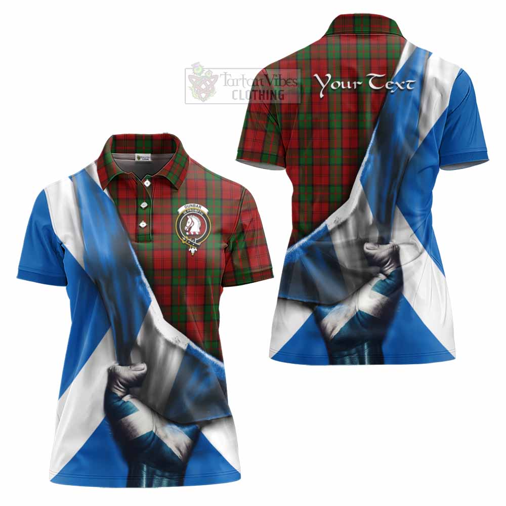 Tartan Vibes Clothing Dunbar Tartan Women's Polo Shirt with Family Crest Scotland Patriotic Style