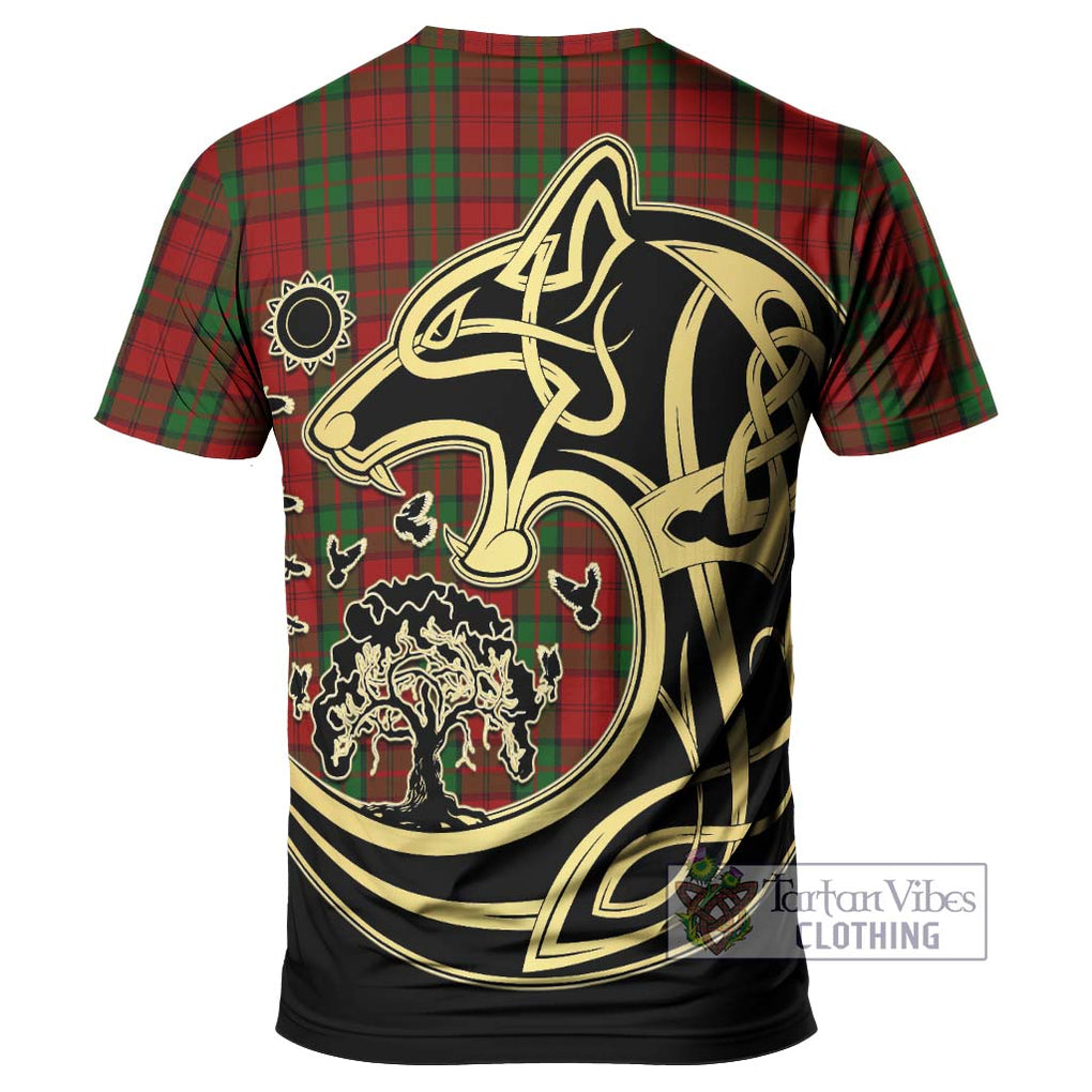 Dunbar Tartan T-Shirt with Family Crest Celtic Wolf Style - Tartan Vibes Clothing