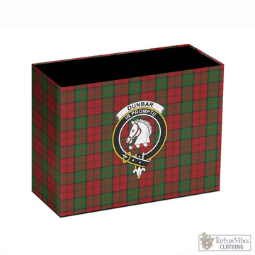 Dunbar Tartan Pen Holder with Family Crest