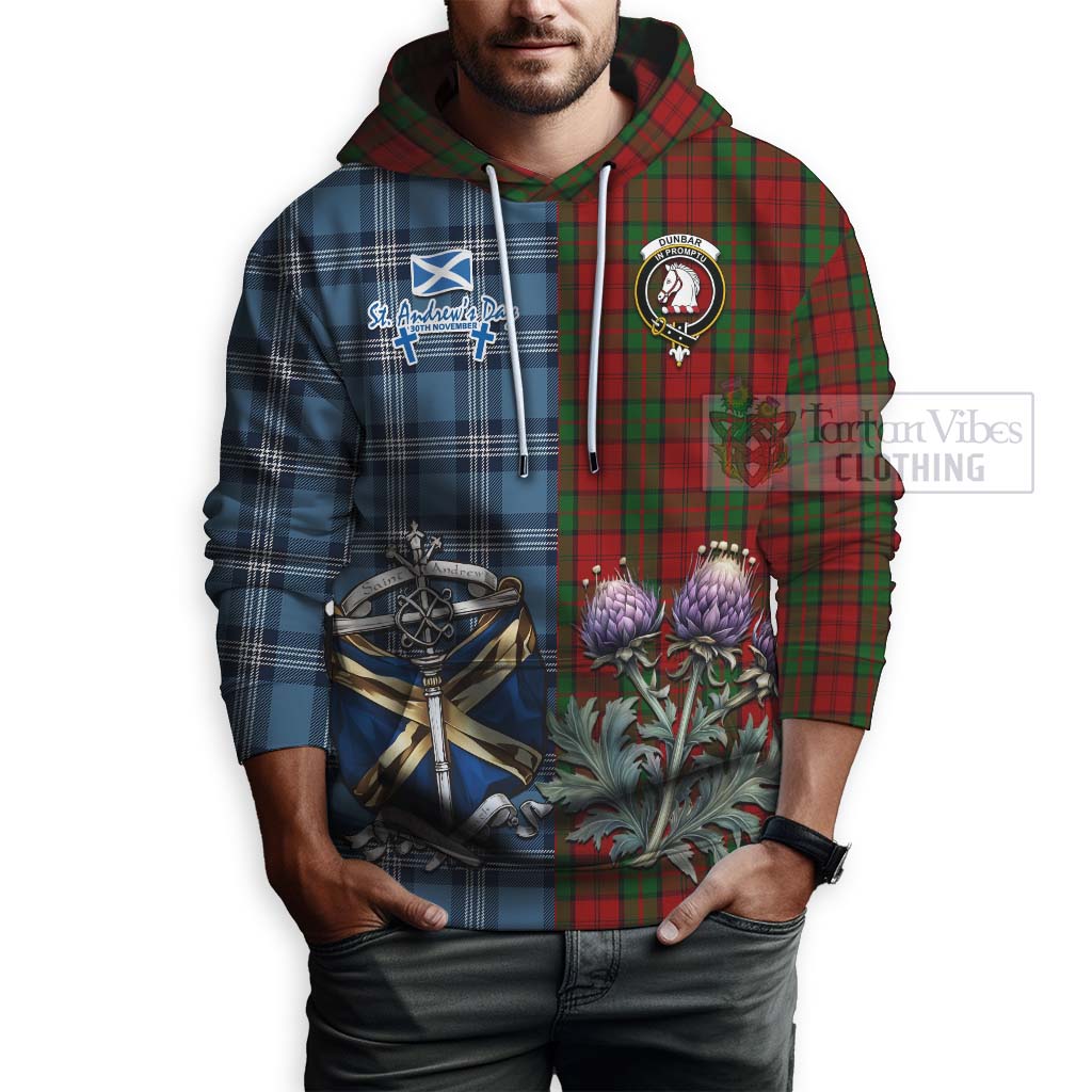 Tartan Vibes Clothing Dunbar Tartan Hoodie Happy St. Andrew's Day Half Tartan Style