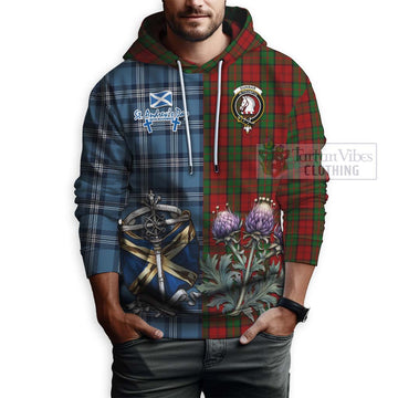 Dunbar Tartan Hoodie Happy St. Andrew's Day Half Tartan Style