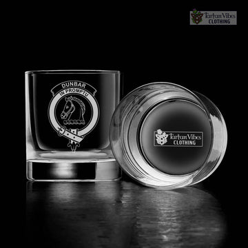 Dunbar Clan Crest Engraved Whiskey Glass - 2D-tartanvibesclothing