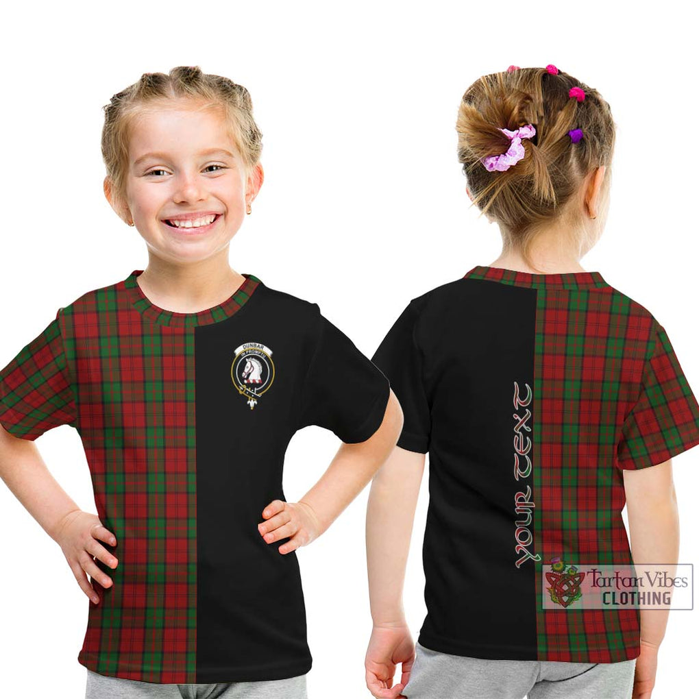 Dunbar Tartan Kid T-Shirt with Family Crest and Half Of Me Style - Tartanvibesclothing Shop