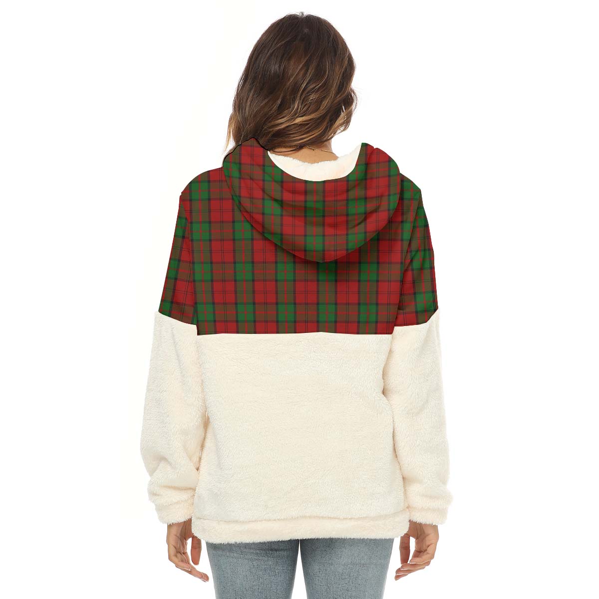 Dunbar Tartan Women's Borg Fleece Hoodie With Half Zip - Tartanvibesclothing