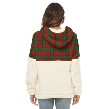 Dunbar Tartan Women's Borg Fleece Hoodie With Half Zip