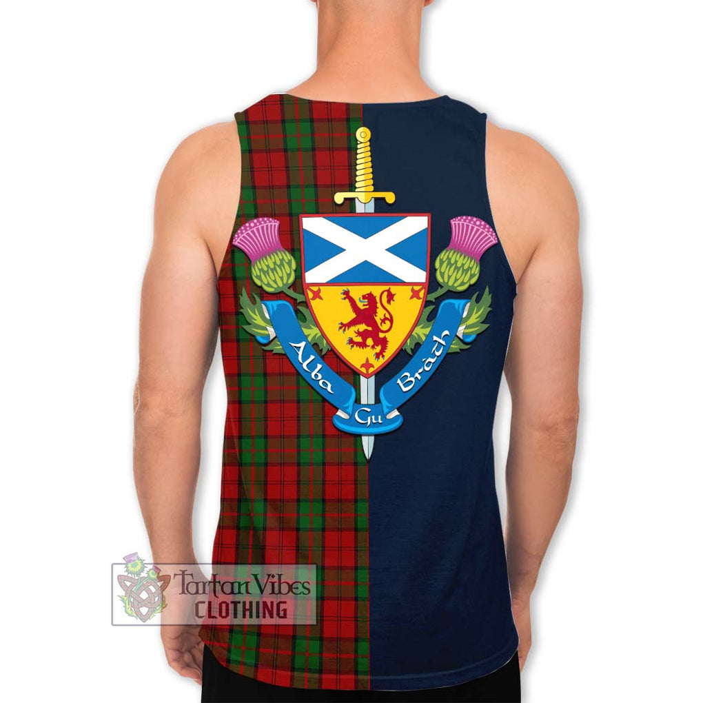 Tartan Vibes Clothing Dunbar Tartan Men's Tank Top with Scottish Lion Royal Arm Half Style